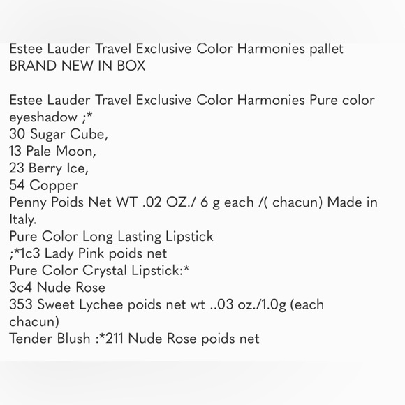 ❣️Estee Lauder🎉 Travel Exclusive Color Harmonies Eyeshadow+lip pallet ❣️ - Picture 7 of 7